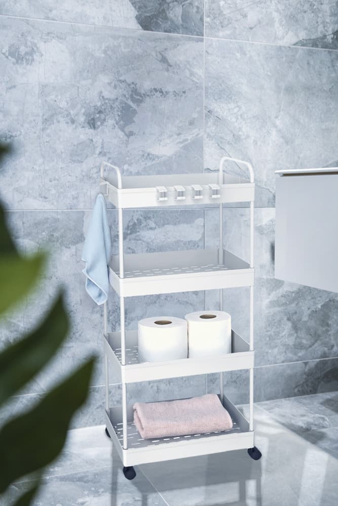 Regał na kółkach AWD INTERIOR 1976 biały 4 kosze + 6 haczyków