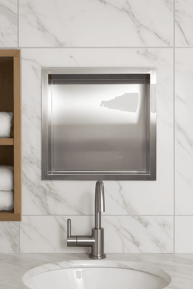 WALL-BOX ONE - Półka wnękowa INOX 30x30x7 cm