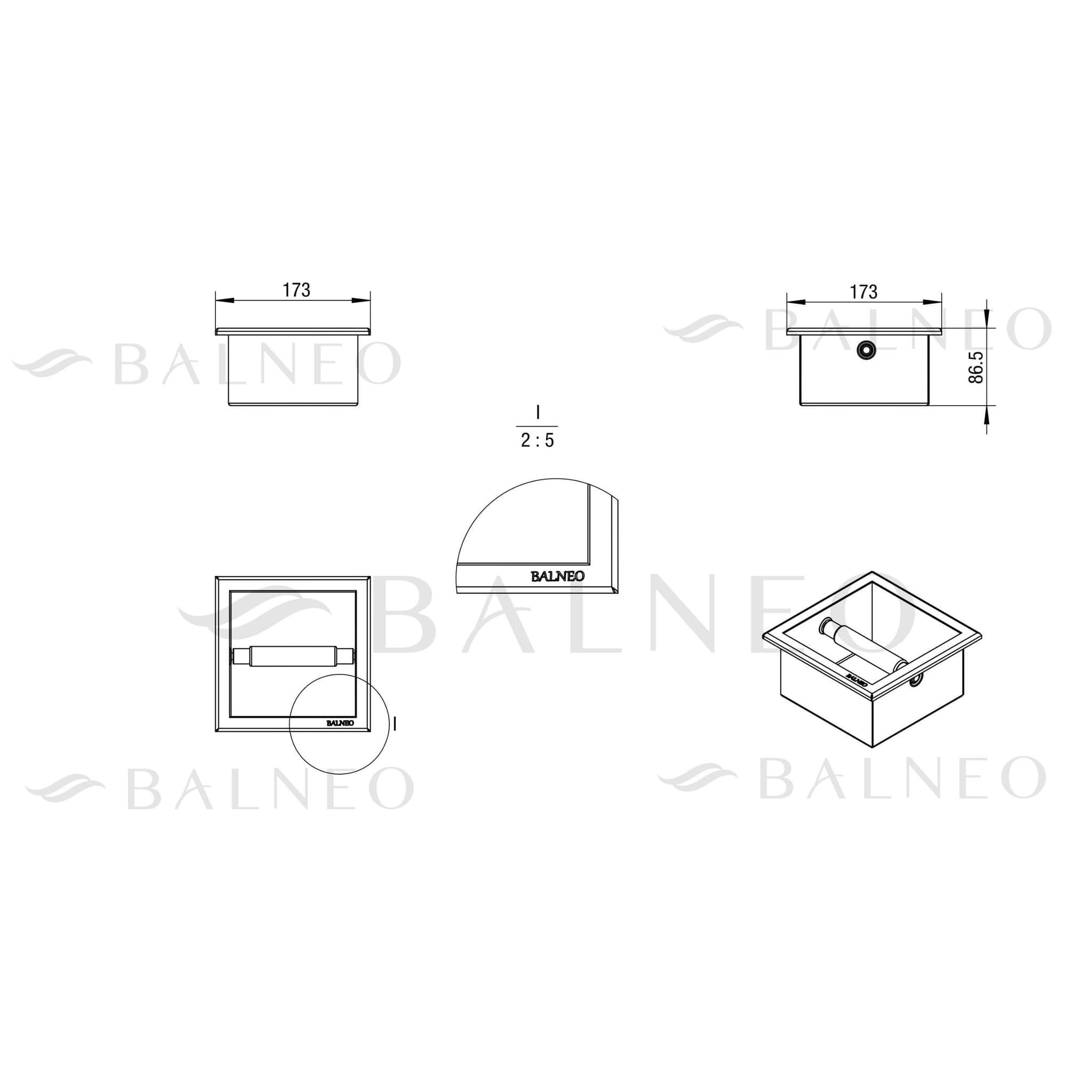 WALL-BOX PAPER 1 Inox - Podajnik papieru