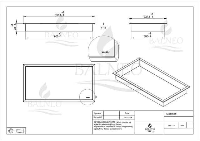 WALL-BOX ONE White - Półka pojedyncza biała 60x30x7 cm