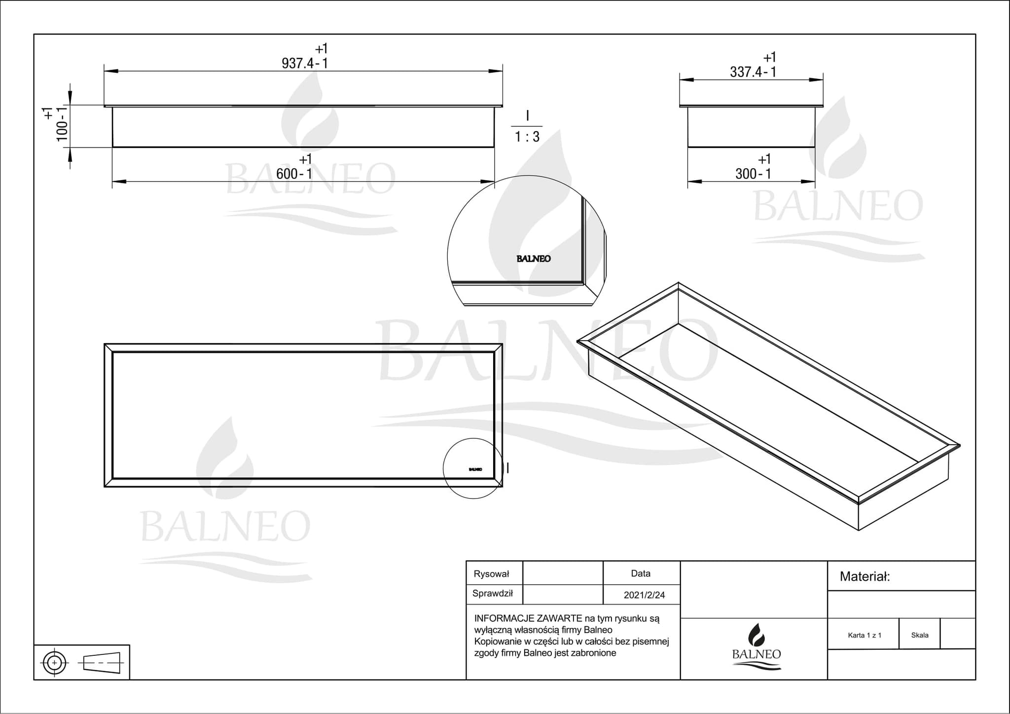 WALL-BOX ONE White - Półka pojedyncza biała 90x30x10 cm