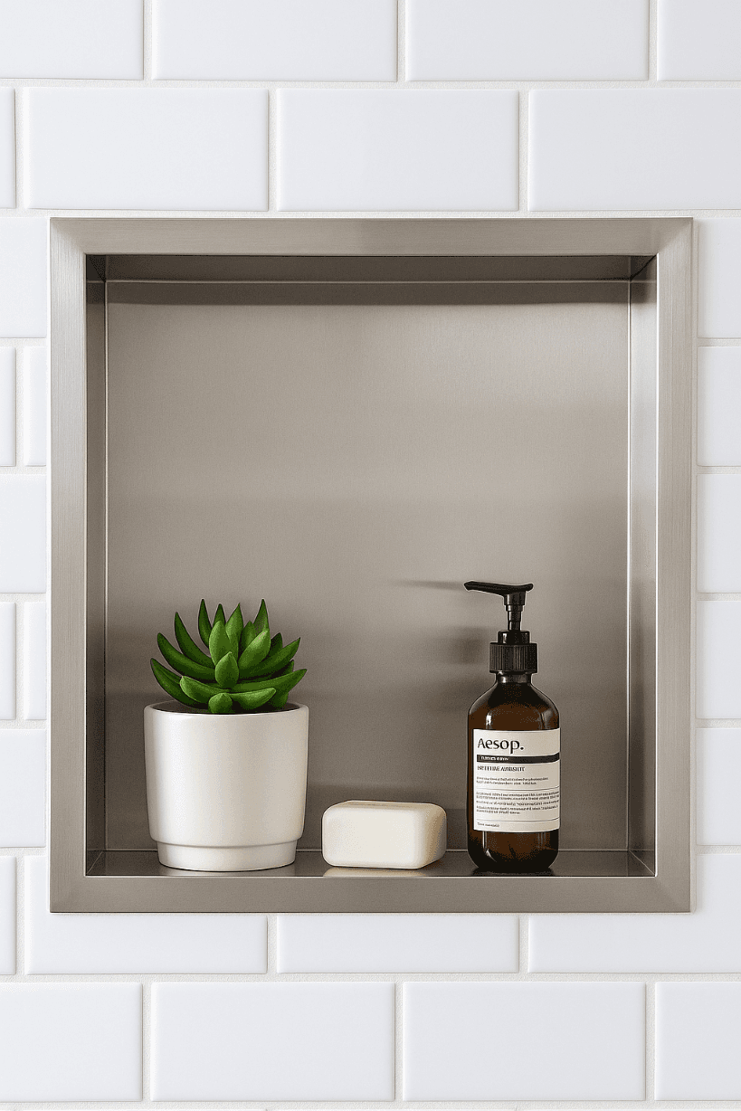 WALL-BOX ONE - Półka wnękowa INOX 30x30x10 cm