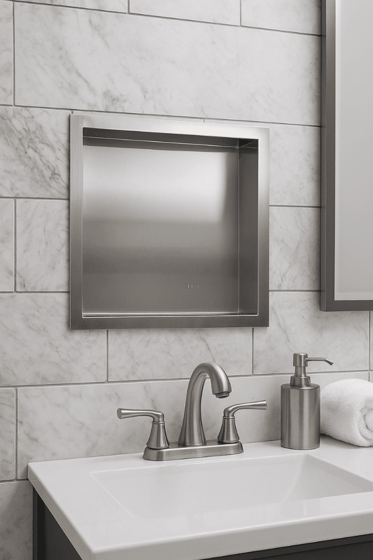 WALL-BOX ONE - Półka wnękowa INOX 30x30x10 cm