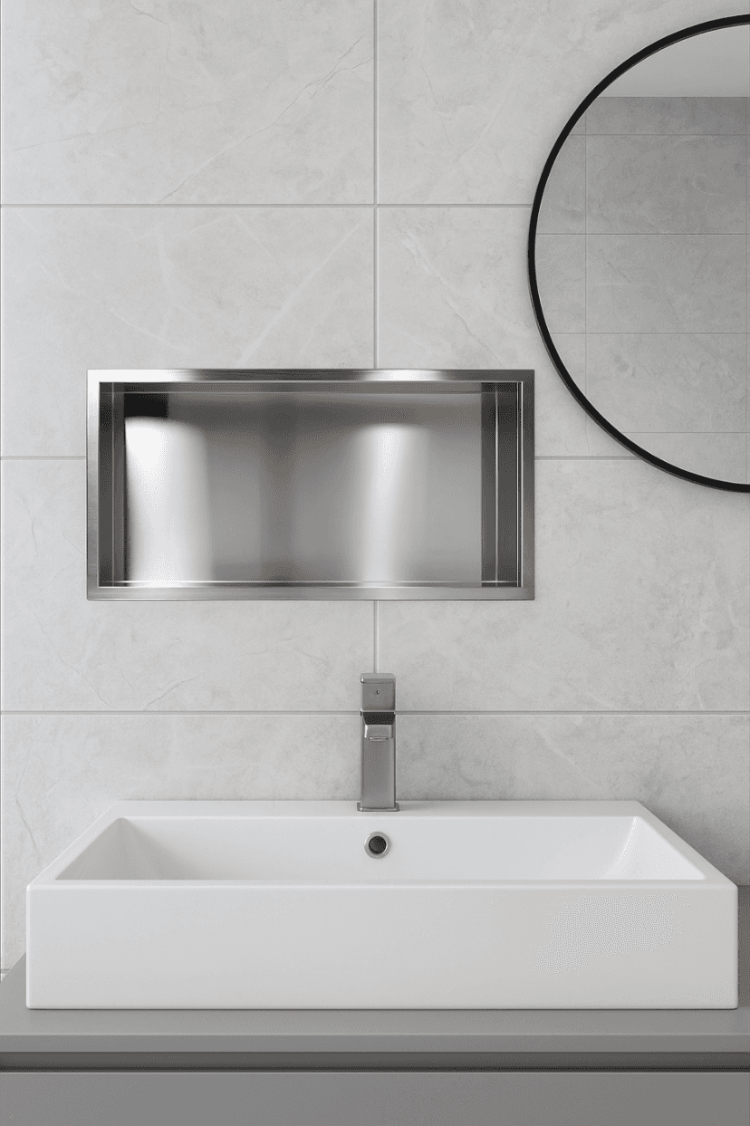 WALL-BOX ONE - Półka wnękowa INOX 60x30x10 cm