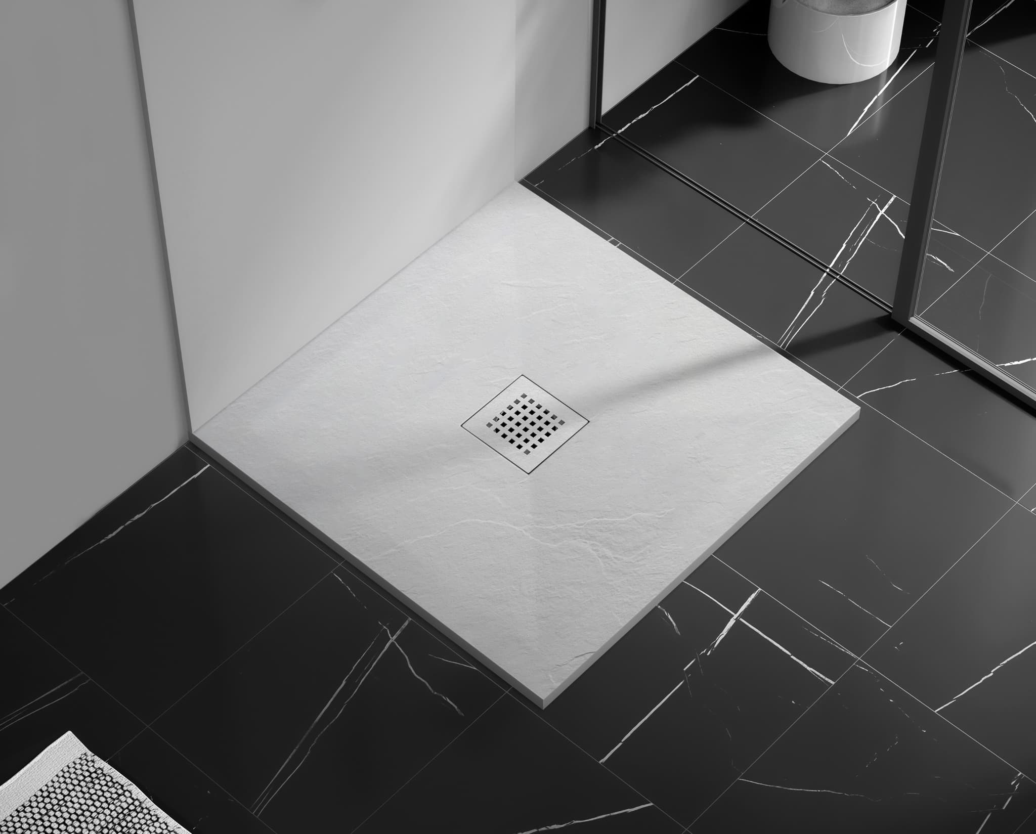 Stone Tray - Brodzik kompozytowy "F" Biały 90x90x2,5