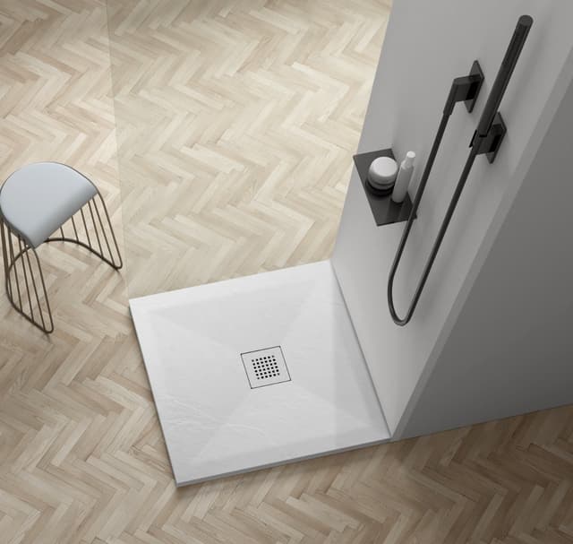 Stone Tray - Brodzik kompozytowy "F" Biały 90x90x2,5