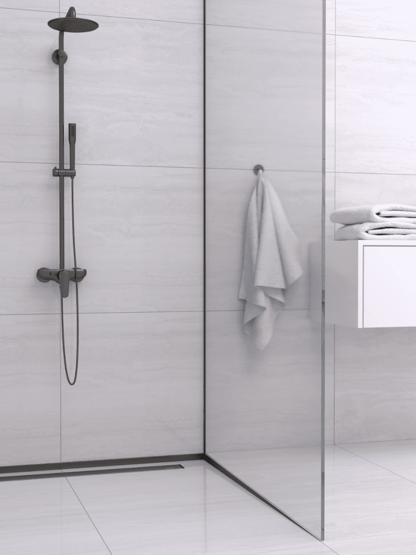 Listwa spadkowa podłogowa czołowa 130 cm czarna