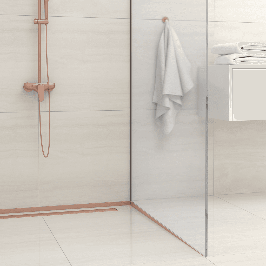 Listwa spadkowa podłogowa czołowa 130 cm miedziana