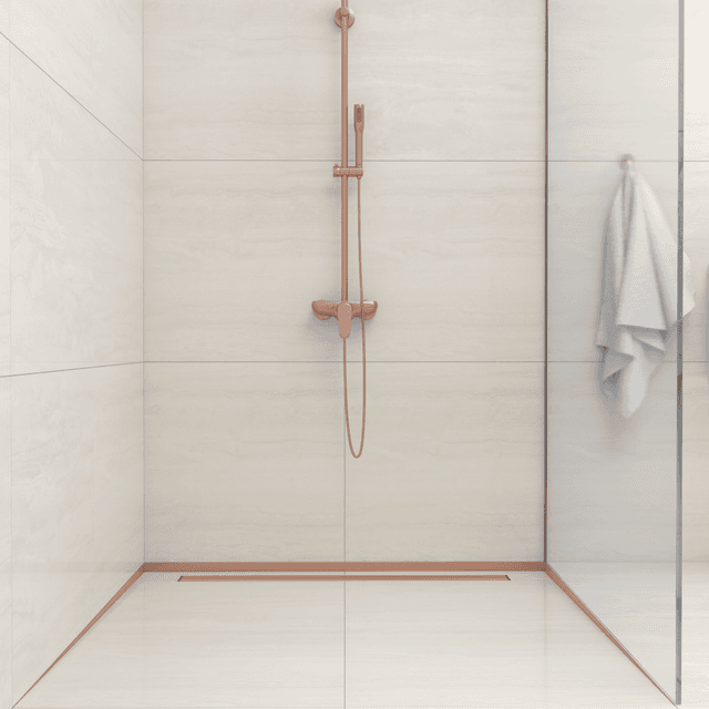 Listwa spadkowa podłogowa czołowa 130 cm miedziana