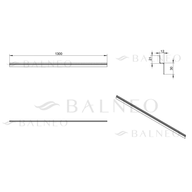Listwa spadkowa podłogowa czołowa 130 cm złota