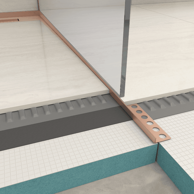 Listwa spadkowa podłogowa prawa 120 cm miedziana