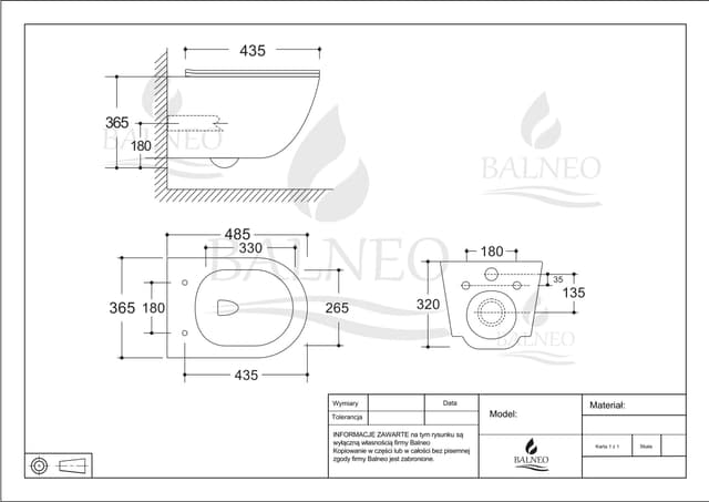 Miska podwieszana LUNA WC czarna