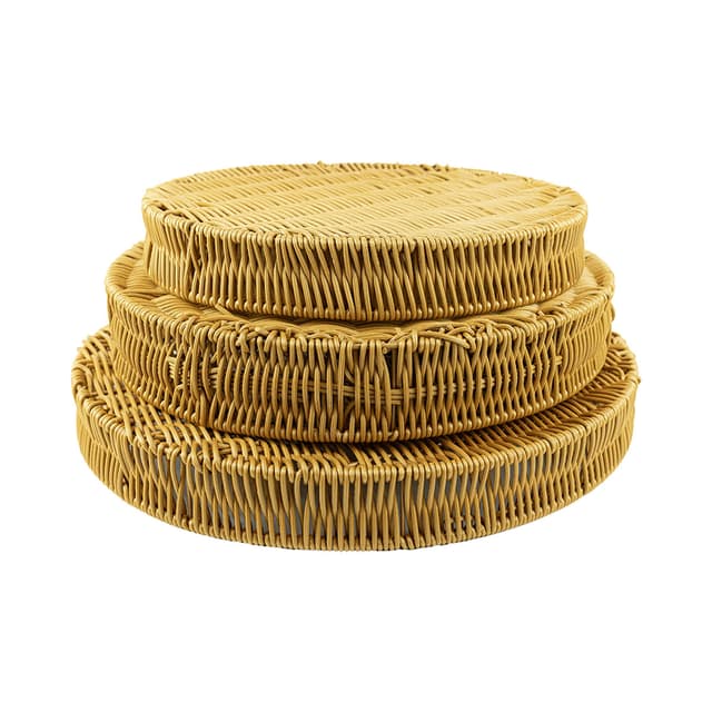 Zestaw tac plecionych z technorattanu