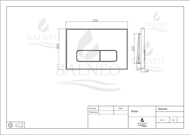 Przycisk spłukujący do WC IXO biały