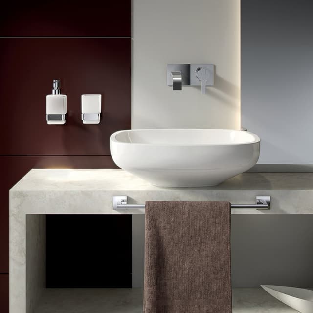 ELBA wiszący dozownik mydła, zkło mleczne, chrom