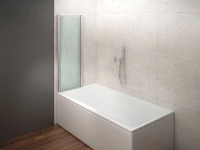 WILA parawan wannowy 900x1400 mm, składany, chrom, szkło czyste