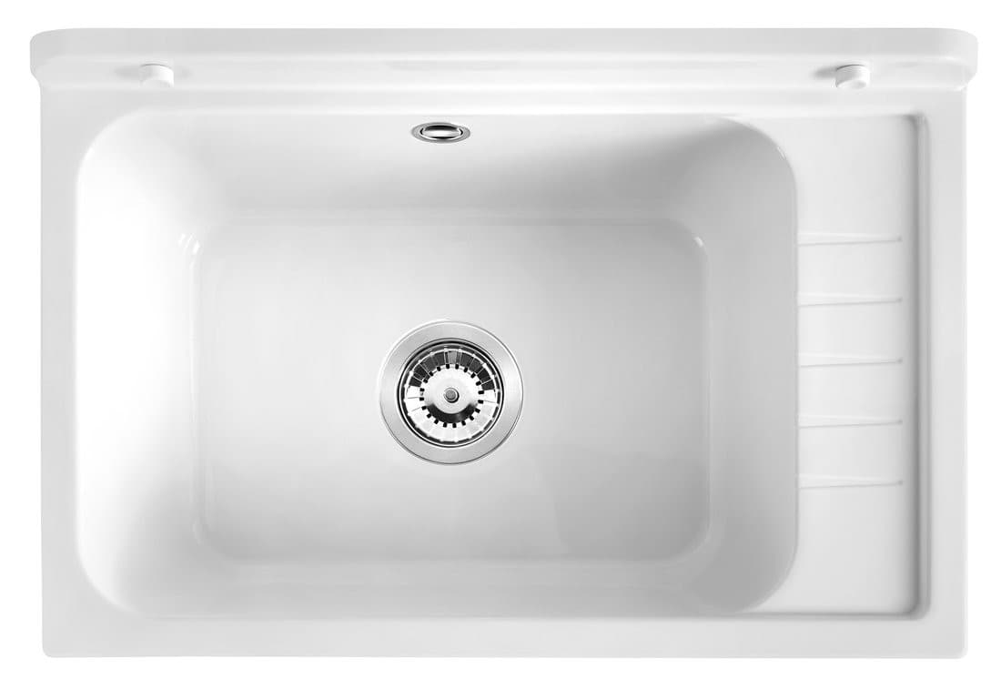 Zlew na szafkę 58x38cm, plastik, biały