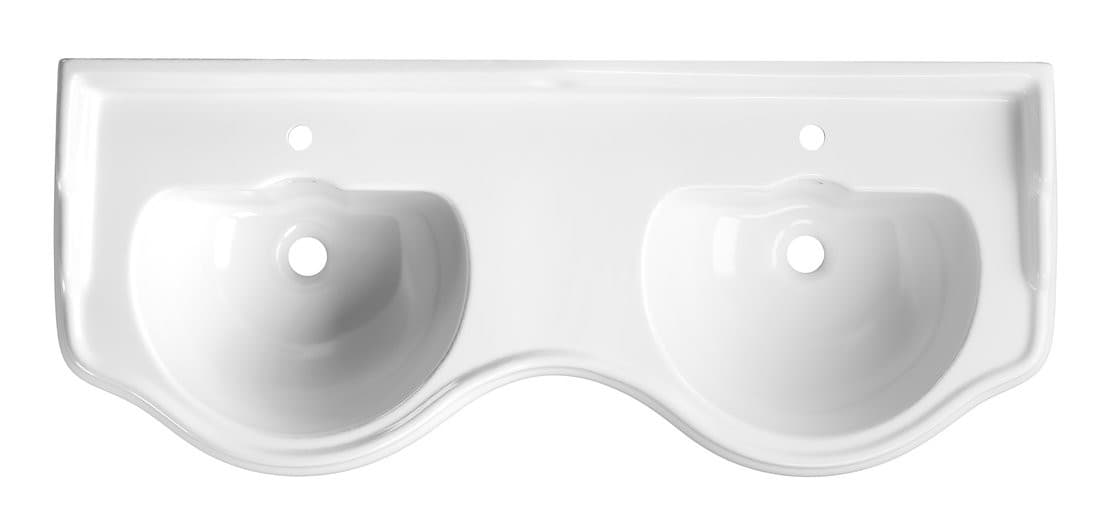 RETRO umywalka ceramiczna podwójna 120cm, biały