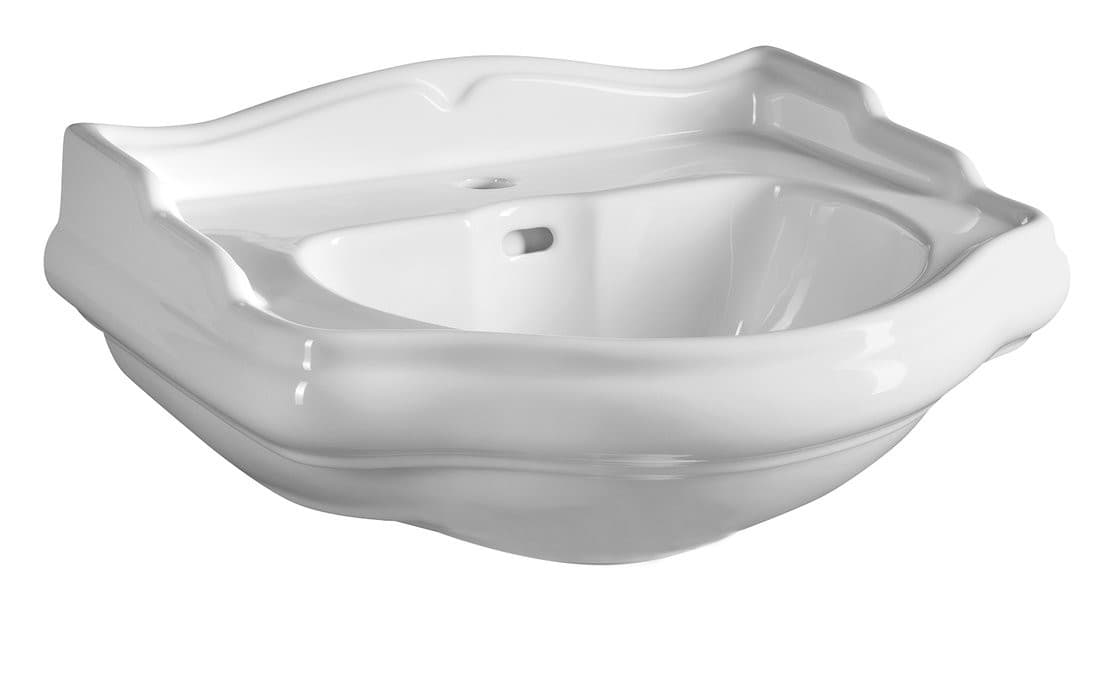 RETRO ceramiczna umywalka 56x46,5 cm, biała