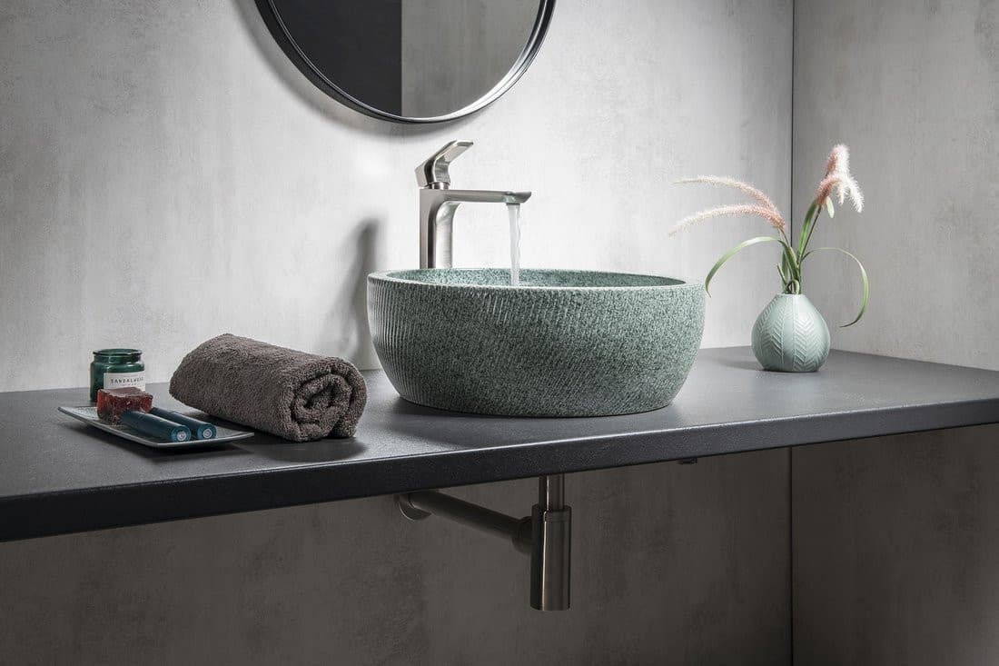 PRIORI umywalka ceramiczna nablatowa Ø 42 cm, zielony
