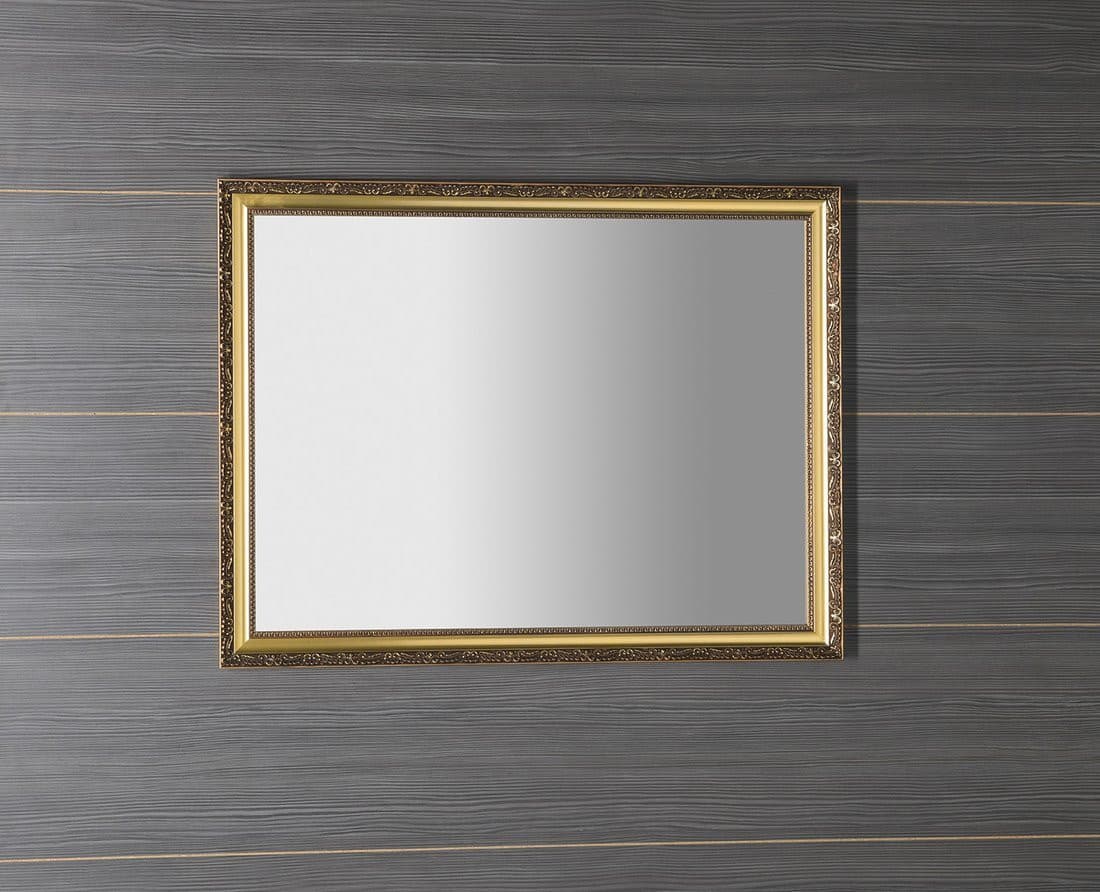 BOHEMIA lustro w drewnianej ramie 686x886mm, złoto
