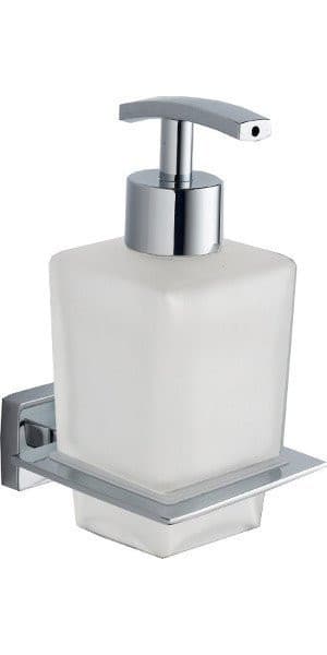 APOLLO dozownik do mydła 200ml, ze szkła mlecznego, chromowany