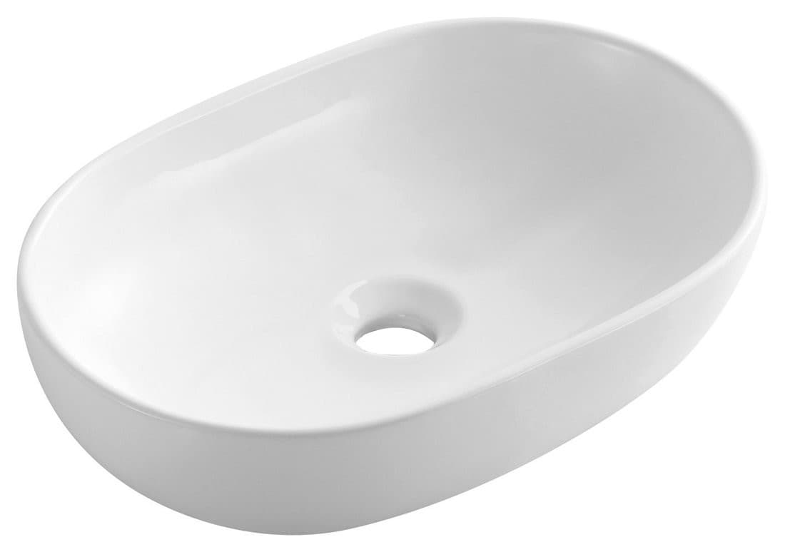 CALEO umywalka ceramiczna 60,5x42 cm, owalna biała