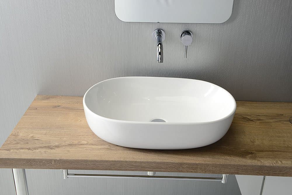 CALEO umywalka ceramiczna 60,5x42 cm, owalna biała