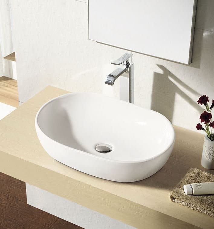 CALEO umywalka ceramiczna 60,5x42 cm, owalna biała