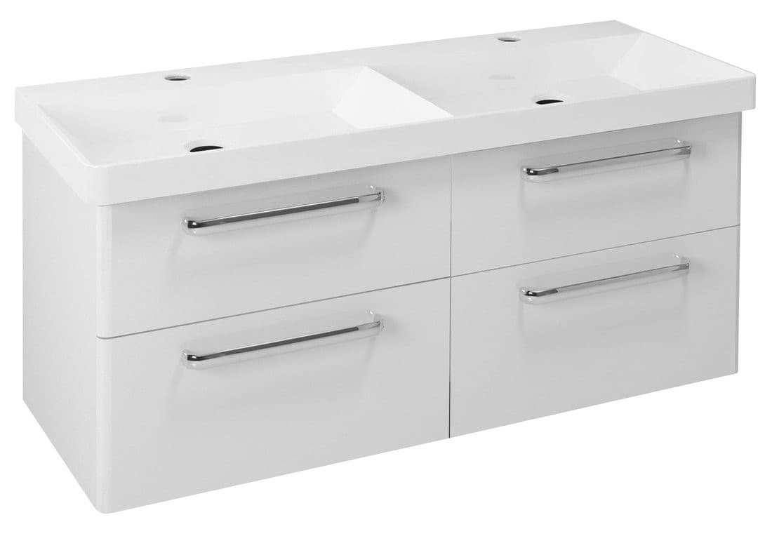 THEIA szafka umywalkowa podwójna 116x50x44,2cm, biała z 4 szufladami