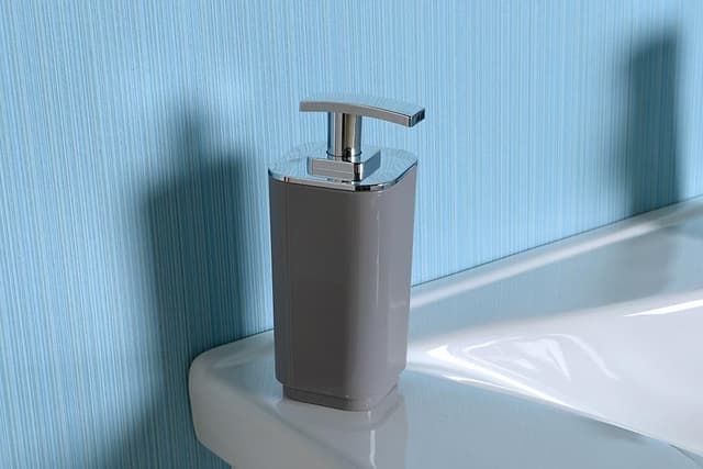 SEVENTY dozownik mydła do postawienia, szary, kanciaste (250 ml)