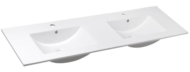 SLIM podwójna umywalka meblowa, prostokątna, 150x46 cm, biały