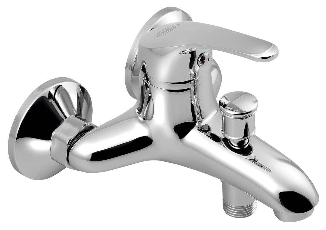 AQUALINE 35 bateria wannowa ścienna, 100 mm, chrom