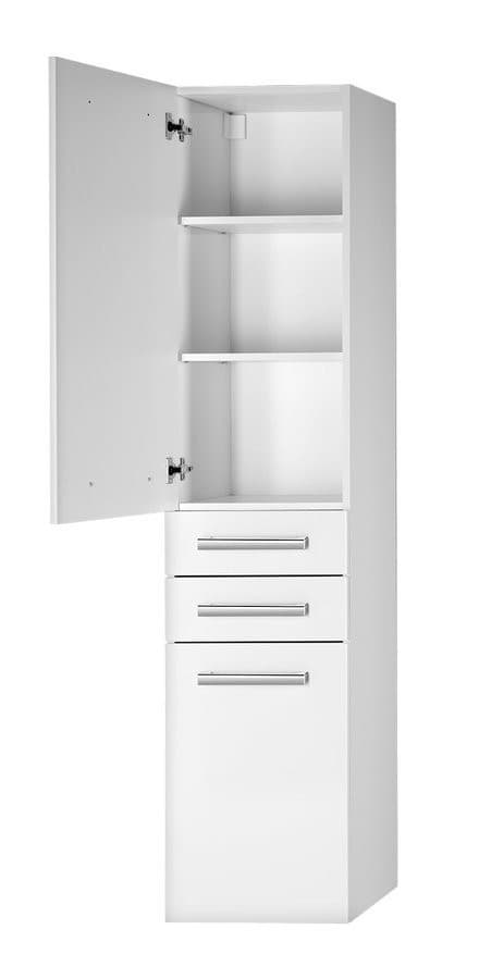 VEGA Wysoka szafka z koszem, 40x184x31cm, biała