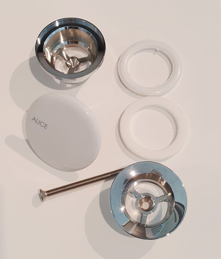 Korek umywalkowy niezamykany 5/4 z ceramicznym grzybkiem, biały