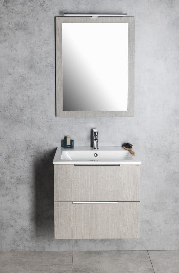 NIROX Lustro prostokątne w ramie 600x800 mm, dąb srebrny