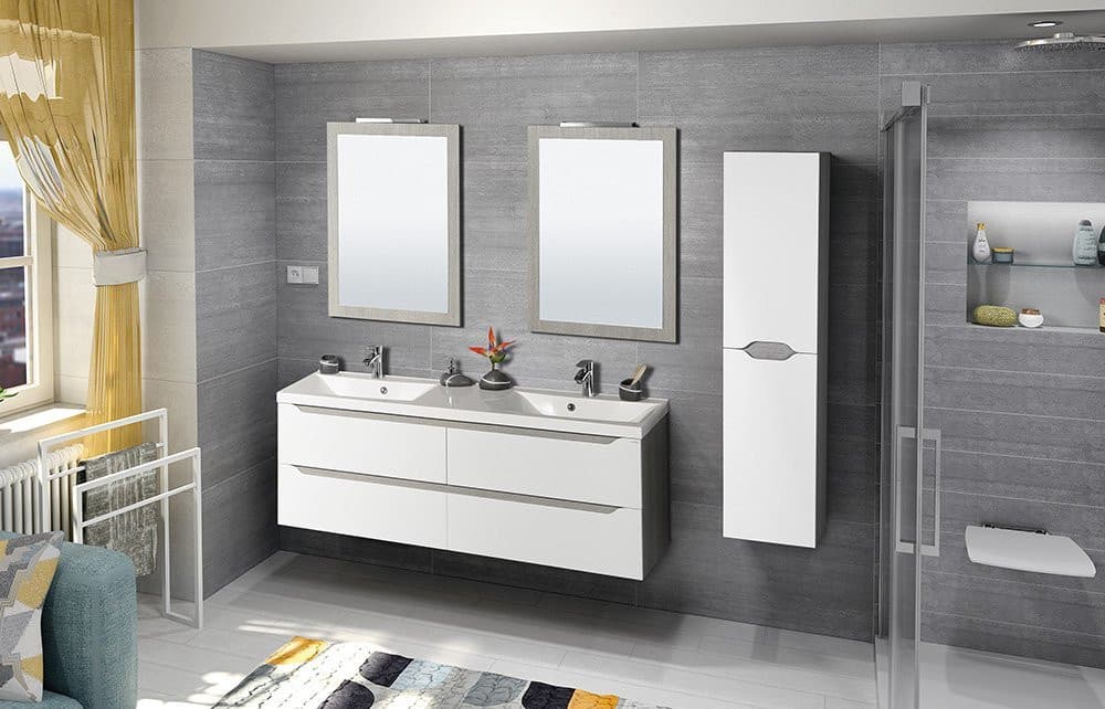 NIROX Lustro prostokątne w ramie 600x800 mm, dąb srebrny