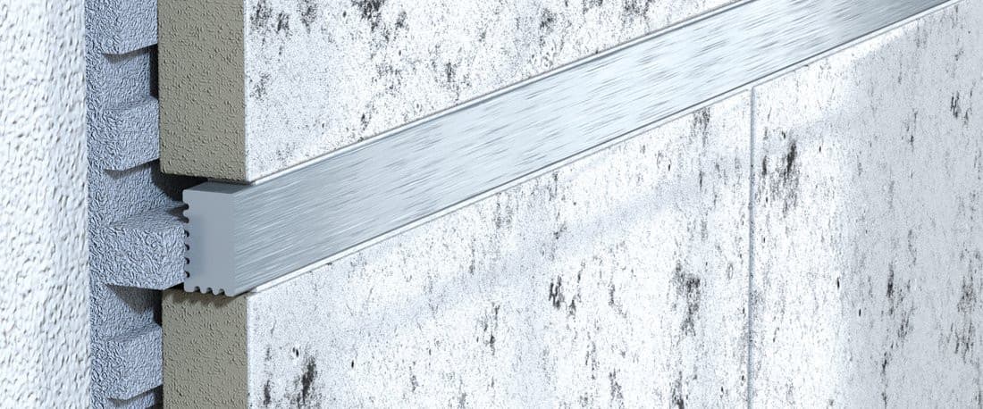 Profil fugowy U, aluminiowy szczotkowany 100 cm (9x5 mm)