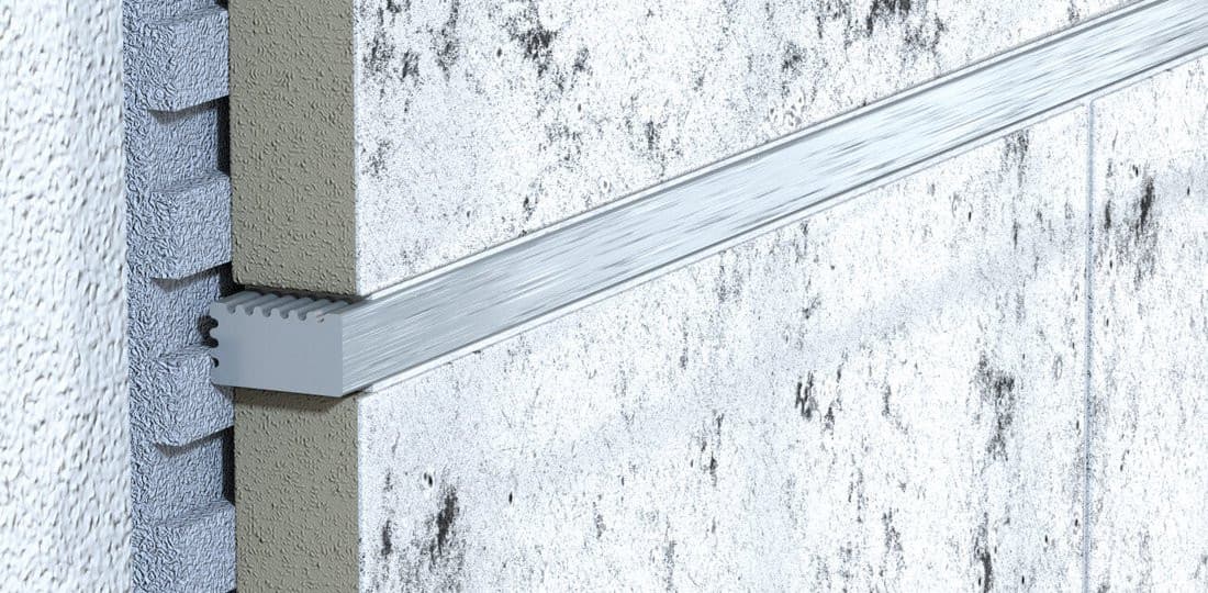 Profil fugowy U, aluminiowy szczotkowany 100 cm (9x5 mm)