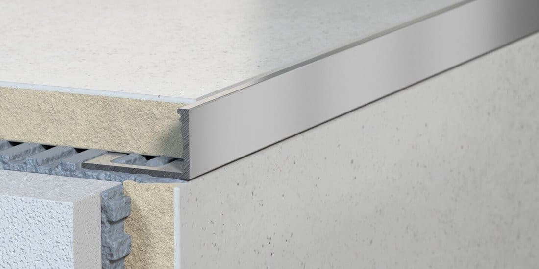 Narożny profil typu L, 250 cm, 8 mm, anodowane aluminium matowe