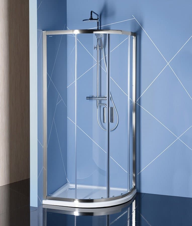 EASY kabina prysznicowa półokrągła 1000x800mm z drzwiami przesuwnymi, szkło czyste