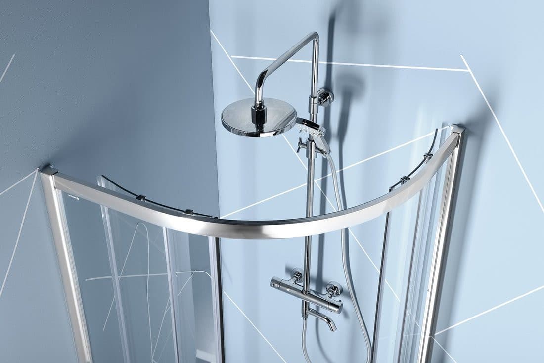 EASY kabina prysznicowa półokrągła 1000x800mm z drzwiami przesuwnymi, szkło czyste