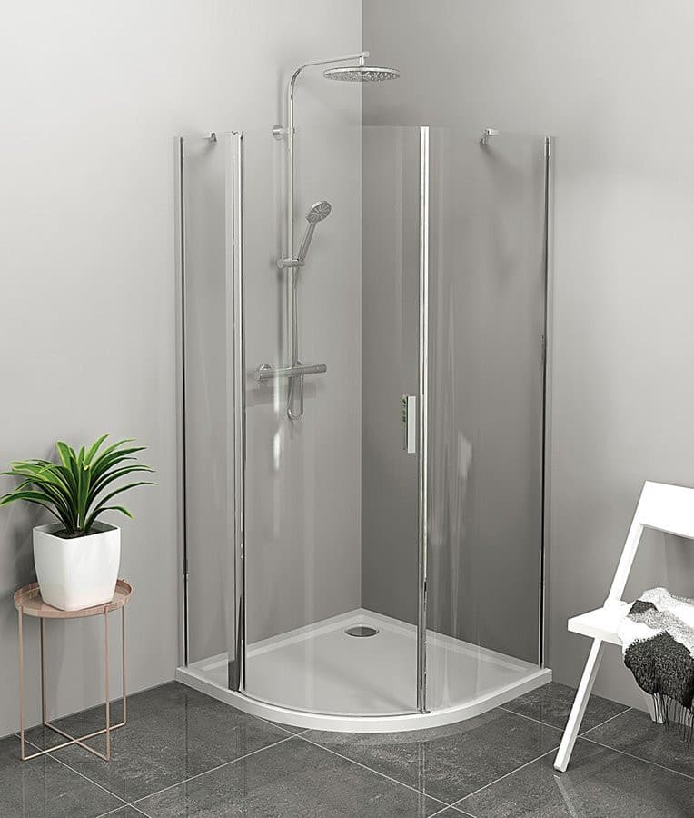ZOOM kabina prysznicowa półokrągła 900x900mm, szkło czyste lewa