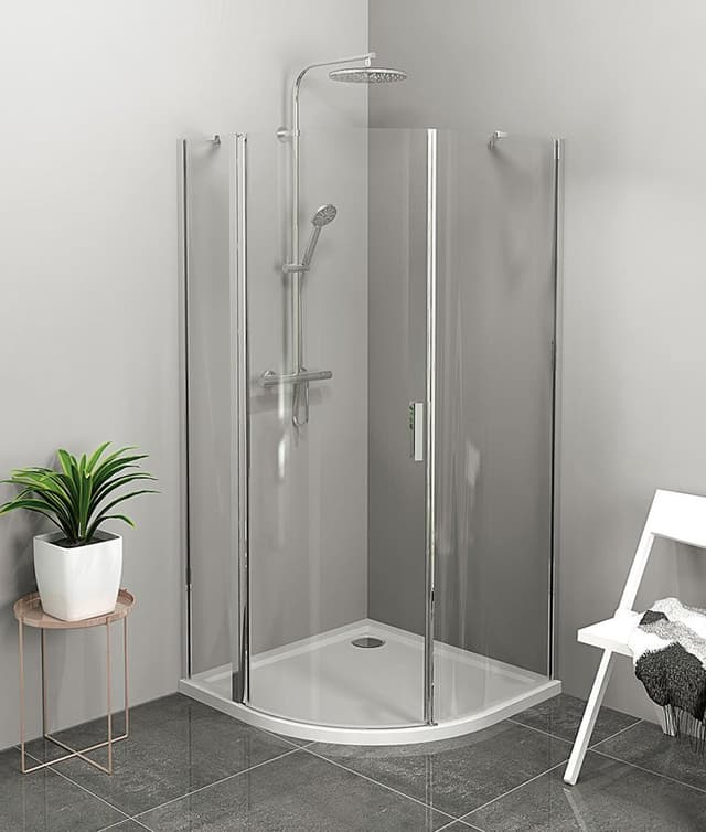 ZOOM kabina prysznicowa półokrągła 900x900mm, szkło czyste lewa