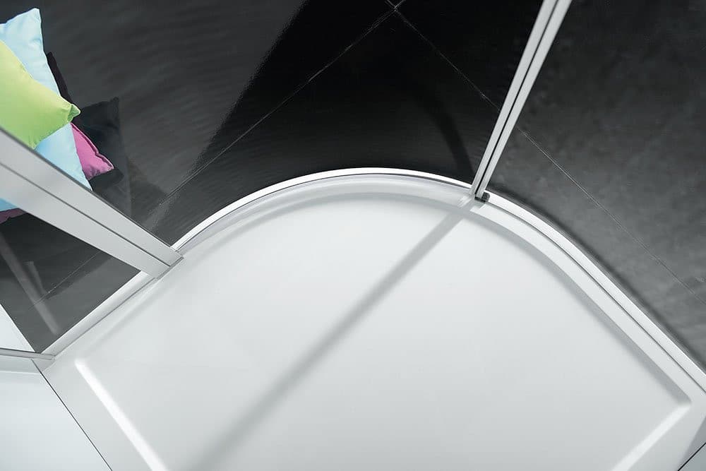 ZOOM kabina prysznicowa półokrągła 900x900mm, szkło czyste lewa