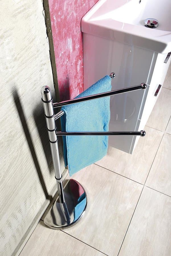 HIBISCUS Chromowany stojak z wieszakiem na ręczniki