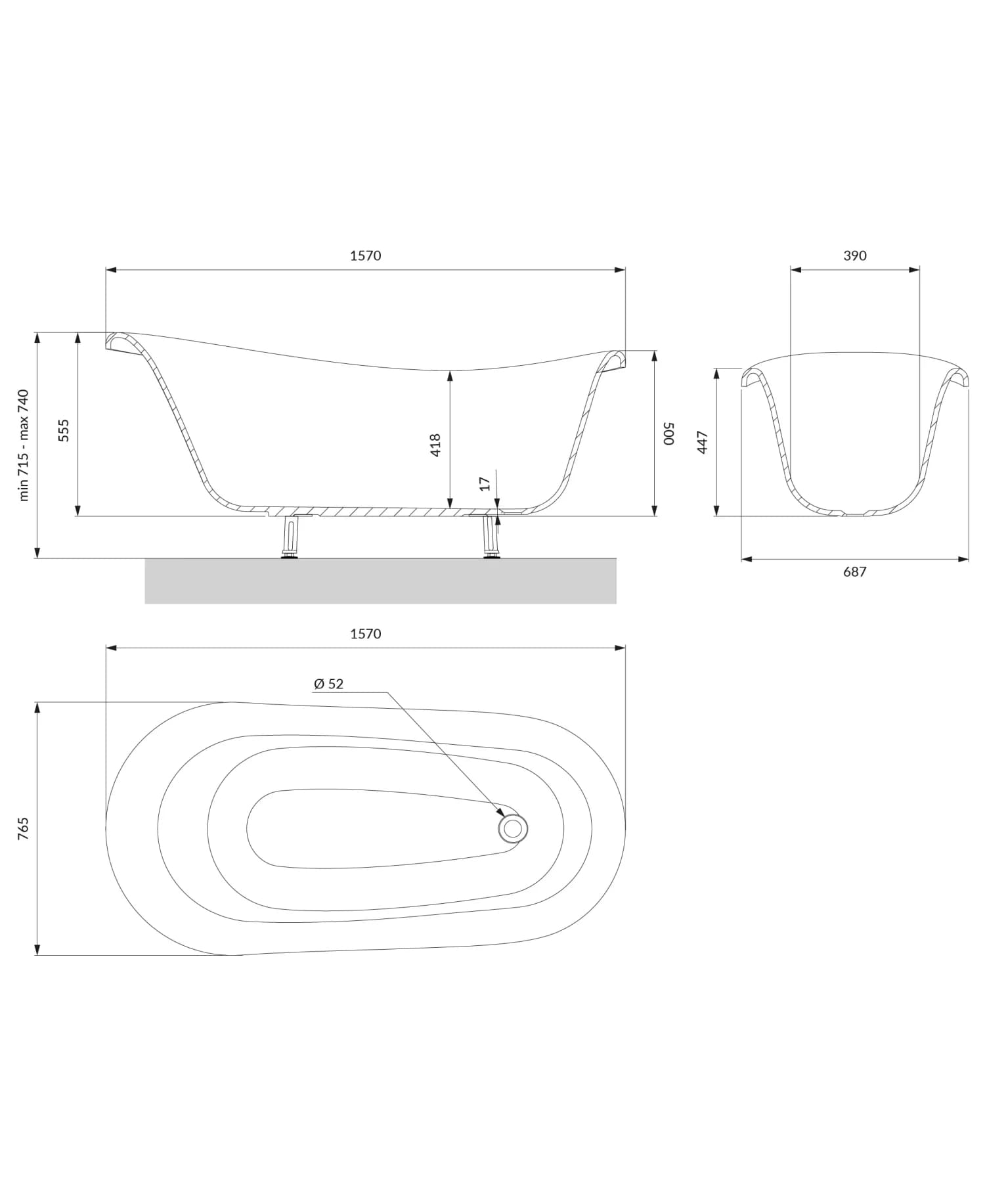 ATENA157BP Rysunek techniczny