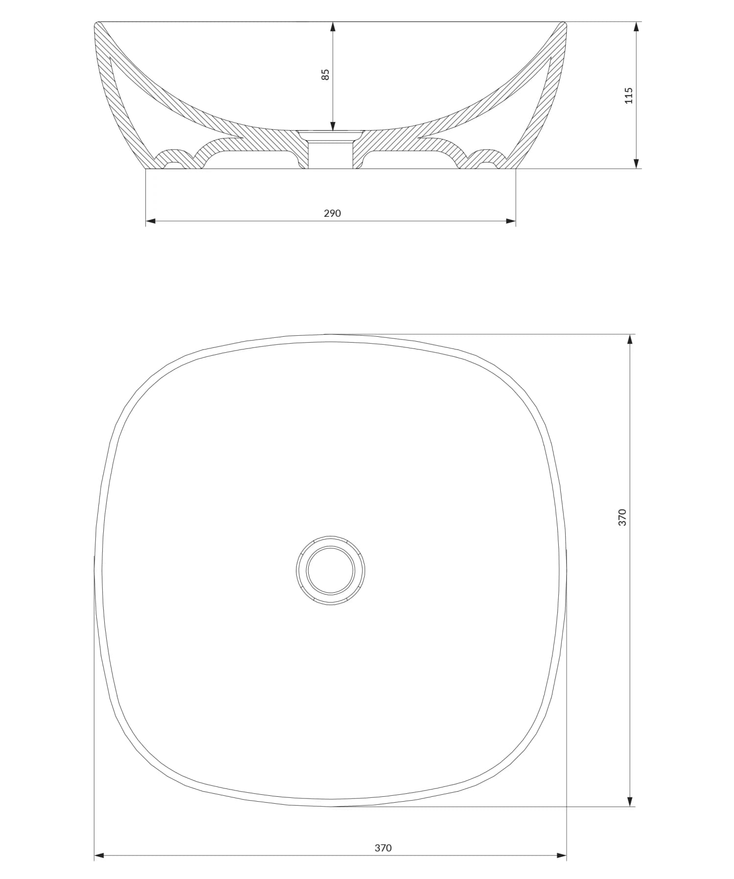 PORTLAND370BP Rysunek techniczny