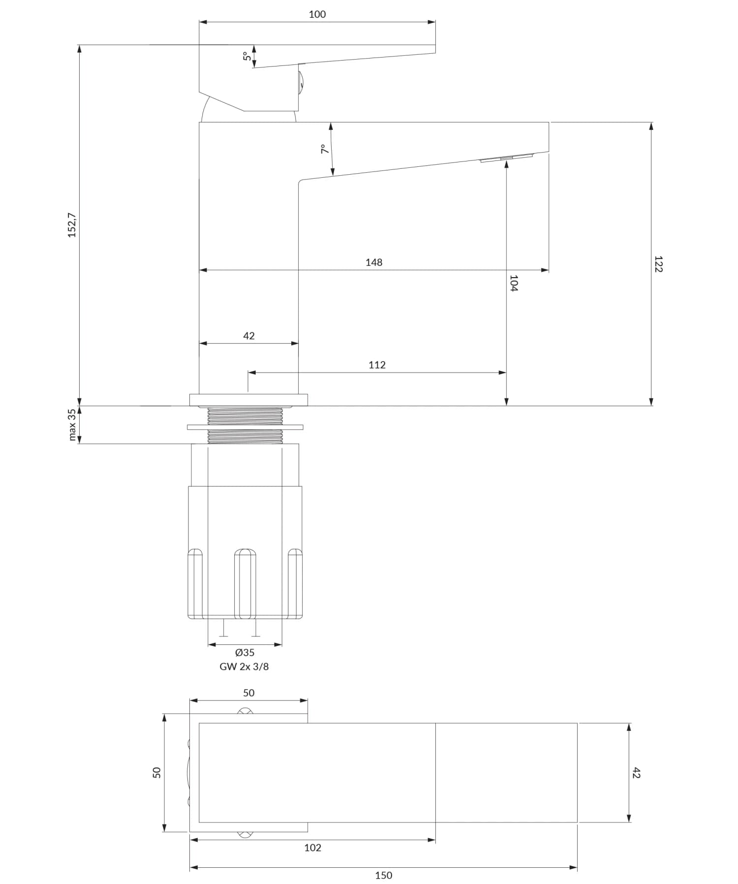 FR7110CR Rysunek techniczny