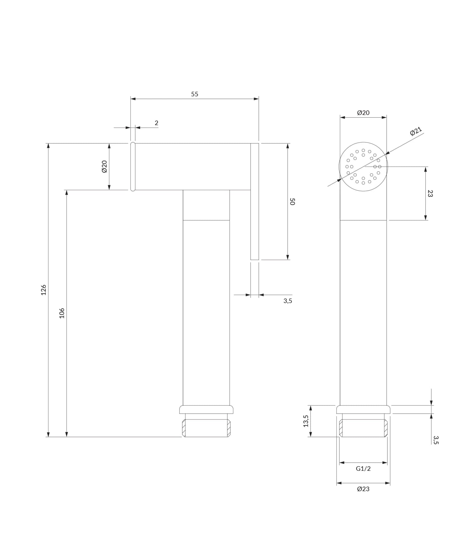 BIDETTA2-RCPB Rysunek techniczny